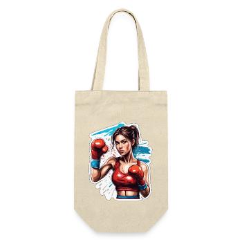 Boxer / Sport / Fight / Arena / Boxing Ring / Fists - Gift Bag for Bottles - nature - Front