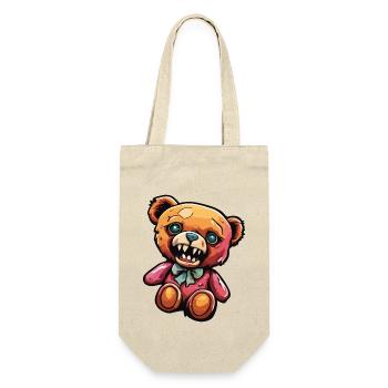 Teddybär / Kuscheltier / Stofftier / Geschenkidee - Geschenkbeutel für Flaschen - Natur - Vorne