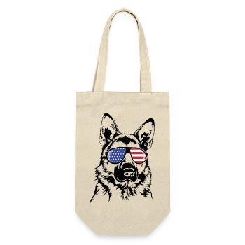GERMAN SHEPHERD America Flag Wilsigns - Gift Bag for Bottles - nature - Front