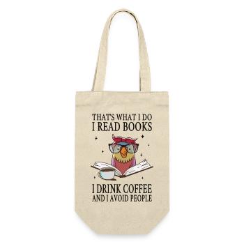 Ich lese Bücher, trinke Kaffee und meide Menschen - Geschenkbeutel für Flaschen - Natur - Vorne