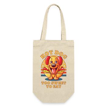 Hot Dog Hund Wurst Fast Food Wortwitz Lustig Humor - Geschenkbeutel für Flaschen - Natur - Vorne