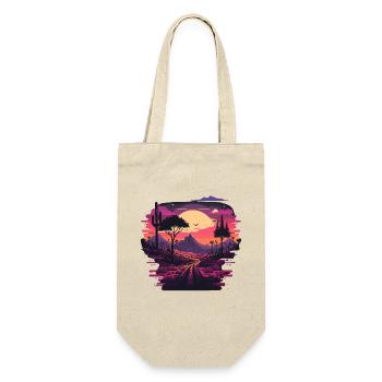 Retro Sonnenuntergang - Geschenkbeutel für Flaschen - Natur - Vorne