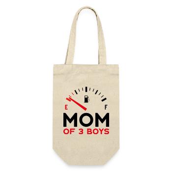 MOM OF 3 BOYS - Gift Bag for Bottles - nature - Front