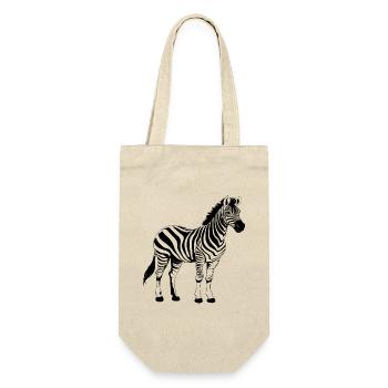 Zebra schwarz - Geschenkbeutel für Flaschen - Natur - Vorne