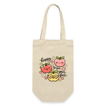 Kawaii Apple Trio Cheer - Gift Bag for Bottles - nature - Front