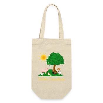 Ich bin Tierschutz - Geschenkbeutel für Flaschen - Natur - Vorne
