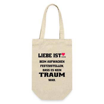 Liebe ist - Geschenkbeutel für Flaschen - Natur - Vorne