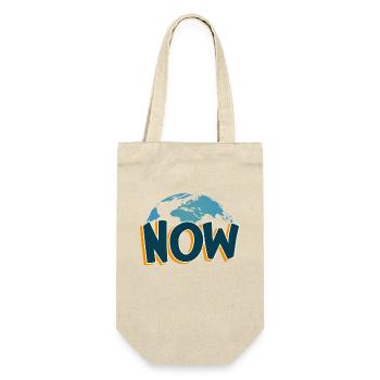 Jetzt now Lebe im hier und jetzt - Geschenkbeutel für Flaschen - Natur - Vorne