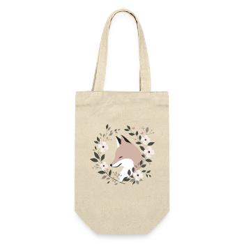 Fuchs mit Blumen - Geschenkbeutel für Flaschen - Natur - Vorne