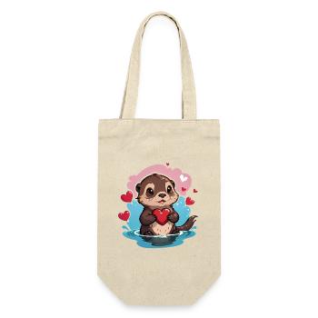 Give this cute otter as a gift for Valentine's Day - Gift Bag for Bottles - nature - Front