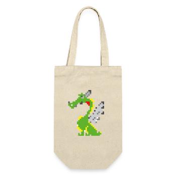 Pixel Drache, Game Design - Geschenkbeutel für Flaschen - Natur - Vorne