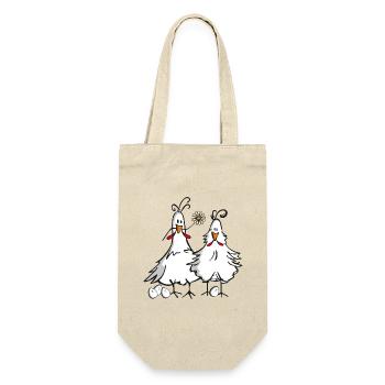 Coq et poule - Sac à bouteille - nature - Devant