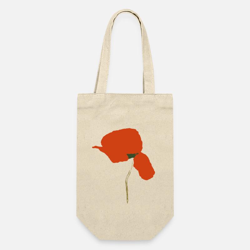 Klatschmohn - Geschenkbeutel für Flaschen - Natur