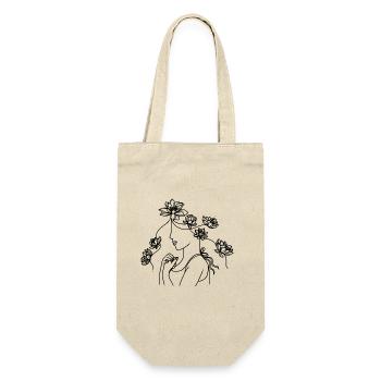Die Lotusfrau - Geschenkbeutel für Flaschen - Natur - Vorne
