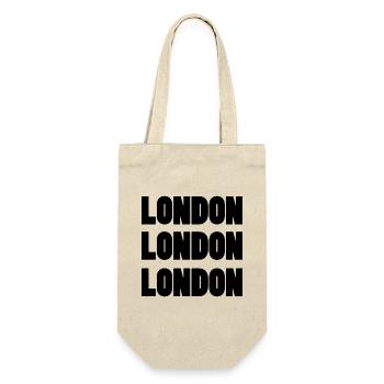 London London London – Repeated City Name Design - Gift Bag for Bottles - nature - Front