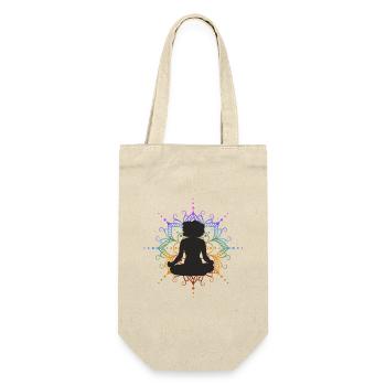Yoga Meditation Mandala - Geschenkbeutel für Flaschen - Natur - Vorne