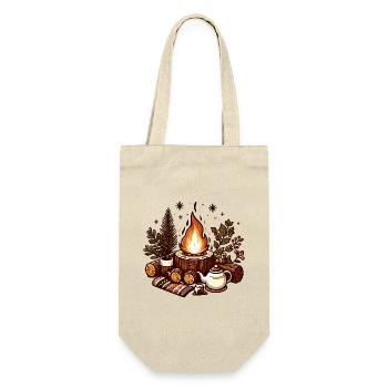 FIRE PIT WINTER CHRISTMAS SCARF TEAPOT GREEN - Gift Bag for Bottles - nature - Front