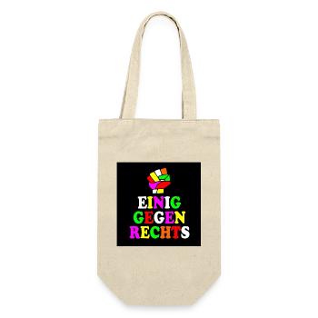 Einig gegen rechts - Geschenkbeutel für Flaschen - Natur - Vorne
