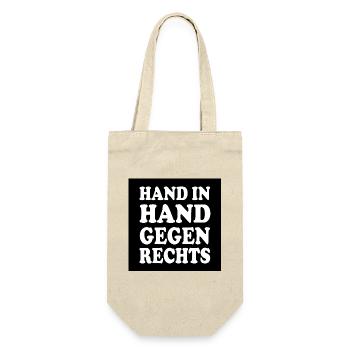 Hand in hand gegen rechts - Geschenkbeutel für Flaschen - Natur - Vorne