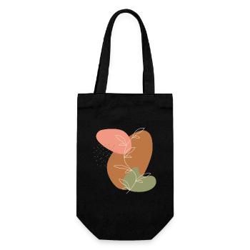 Branche feuilles Line Art - Sac à bouteille - noir - Devant