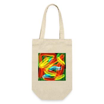 Color Stripes - Gift Bag for Bottles - nature - Front
