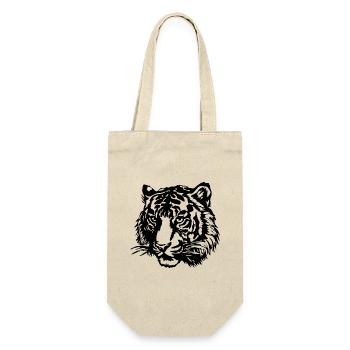 Tiger - Geschenkbeutel für Flaschen - Natur - Vorne