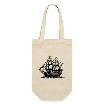 Piratenschiff - Geschenkbeutel für Flaschen - Natur - Vorne