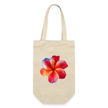 Hibiskus Hawaii Blume - Geschenkbeutel für Flaschen - Natur - Vorne