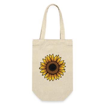 Sonnenblume - Geschenkbeutel für Flaschen - Natur - Vorne