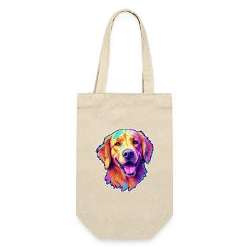 Golden Retriever - Geschenkbeutel für Flaschen - Natur - Vorne