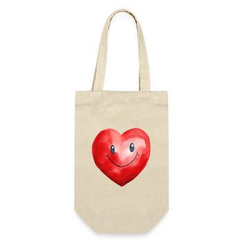 Cœur aquarelle - Sac à bouteille - nature - Devant