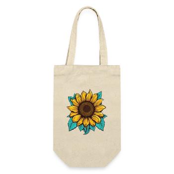 Sonnenblume - Geschenkbeutel für Flaschen - Natur - Vorne