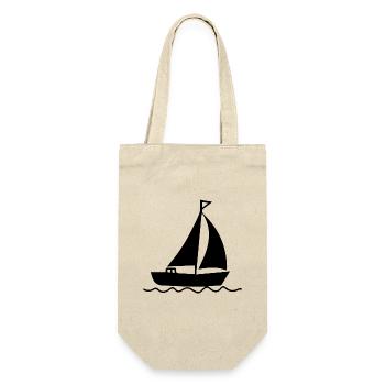Segelboot Segelschiff Segelboote - Geschenkbeutel für Flaschen - Natur - Vorne