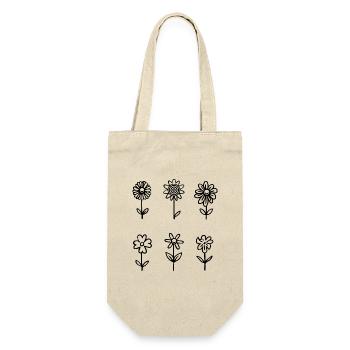 Blumen - Geschenkbeutel für Flaschen - Natur - Vorne
