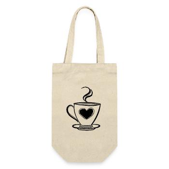 Kaffee - Geschenkbeutel für Flaschen - Natur - Vorne