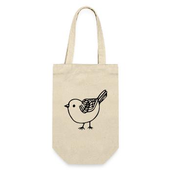 Vogel - Geschenkbeutel für Flaschen - Natur - Vorne