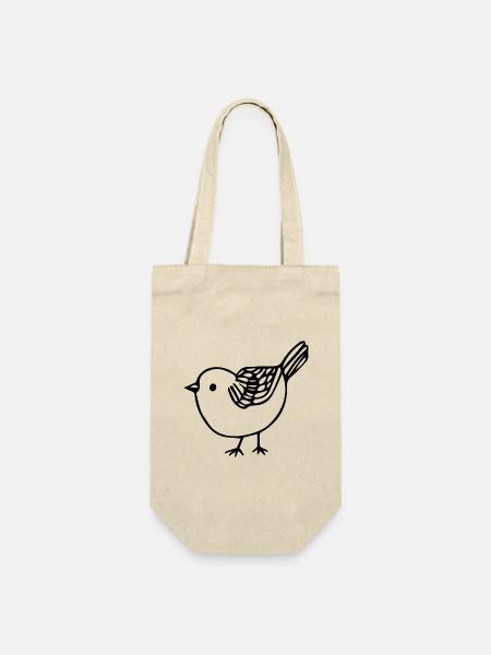 Vogel - Geschenkbeutel für Flaschen - Natur