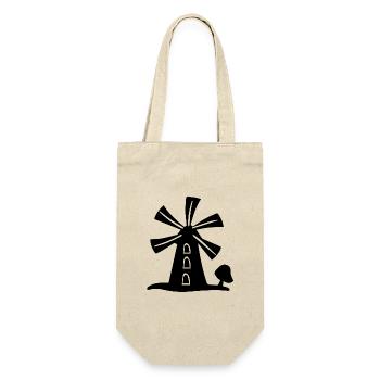 Windmühle - Geschenkbeutel für Flaschen - Natur - Vorne