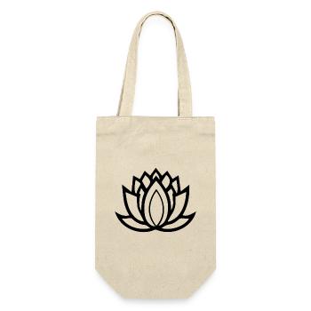 Lotus Blüte - Geschenkbeutel für Flaschen - Natur - Vorne