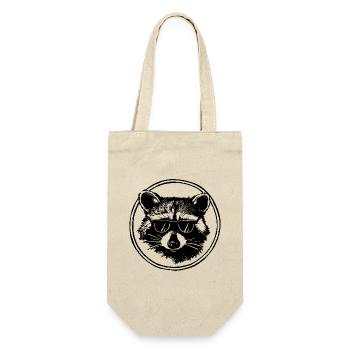 Waschbär - Geschenkbeutel für Flaschen - Natur - Vorne