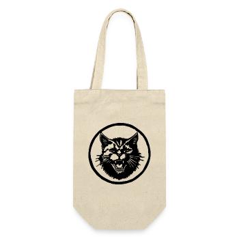 Katze Katzen Katzendame Katzenfreund Katzengesicht - Geschenkbeutel für Flaschen - Natur - Vorne