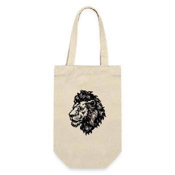 Löwe Löwenkopf - Geschenkbeutel für Flaschen - Natur - Vorne