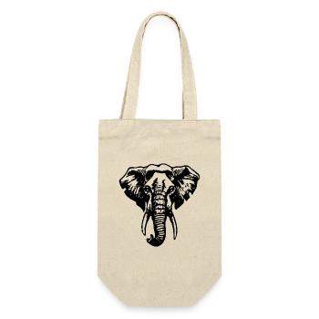 Elefant Elefanten - Geschenkbeutel für Flaschen - Natur - Vorne