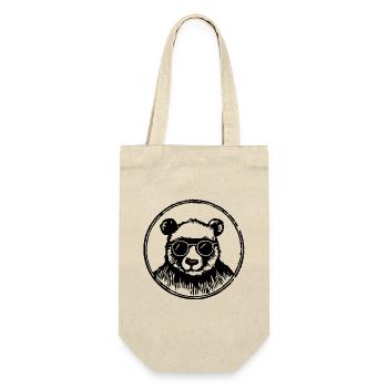 Panda Pandabär - Geschenkbeutel für Flaschen - Natur - Vorne