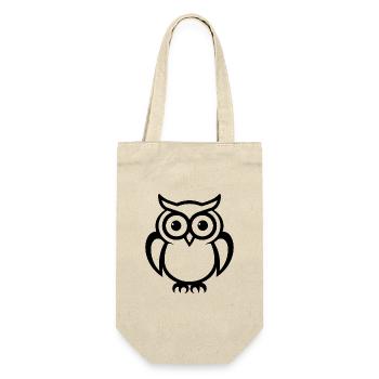 Eule Eulen Vogel - Geschenkbeutel für Flaschen - Natur - Vorne
