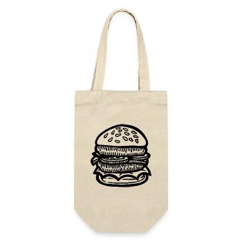Hamburger Burger - Geschenkbeutel für Flaschen - Natur - Vorne