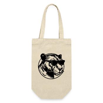 Panther - Geschenkbeutel für Flaschen - Natur - Vorne