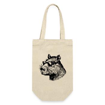 Capybara Wasserschwein - Geschenkbeutel für Flaschen - Natur - Vorne