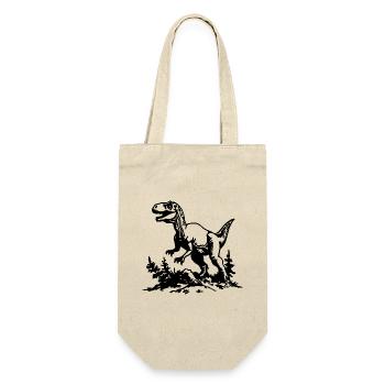 Dinosaurier Dino - Geschenkbeutel für Flaschen - Natur - Vorne
