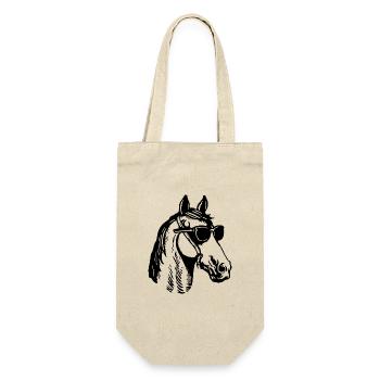 Horse Horses Riding Rider Rider - Gift Bag for Bottles - nature - Front